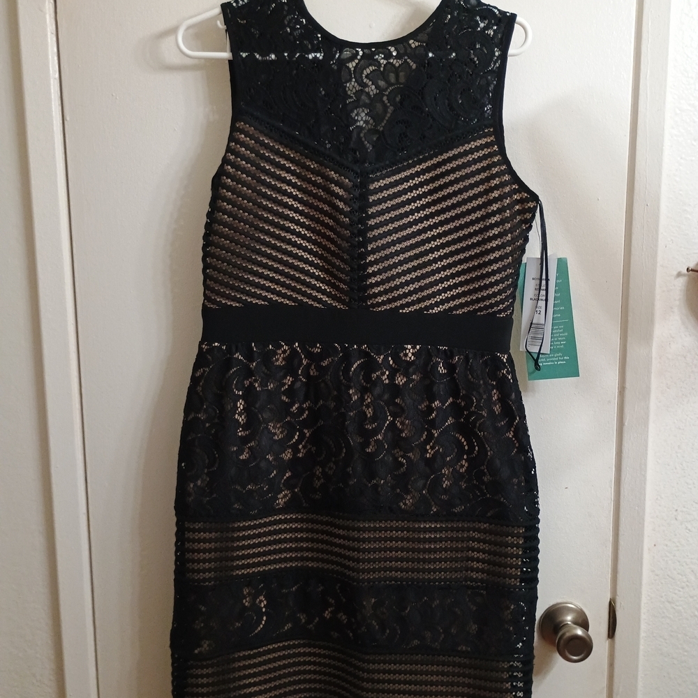 Scarlett Black Sheath Mini Dress Sleeveless Crew Neck